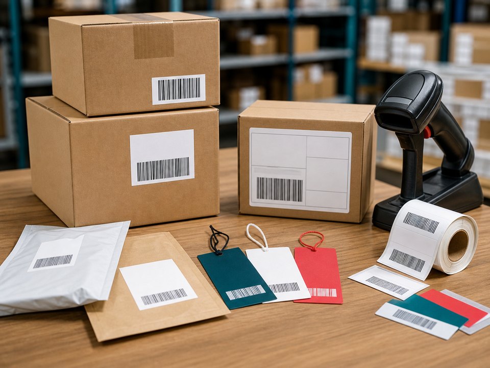 Logistics barcode labels and retail tags